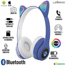 Fone Bluetooth LEF-1019 Lehmox - Azul